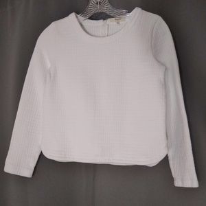 Quilted Jacquard Sweater Sweatshirt Crop Top